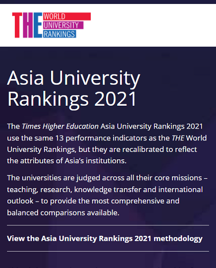 THE Asia University RankingsFeatures